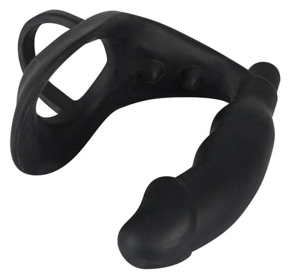 Black Velvets - Vibro-Penisring mit Plug - P-Stimulation