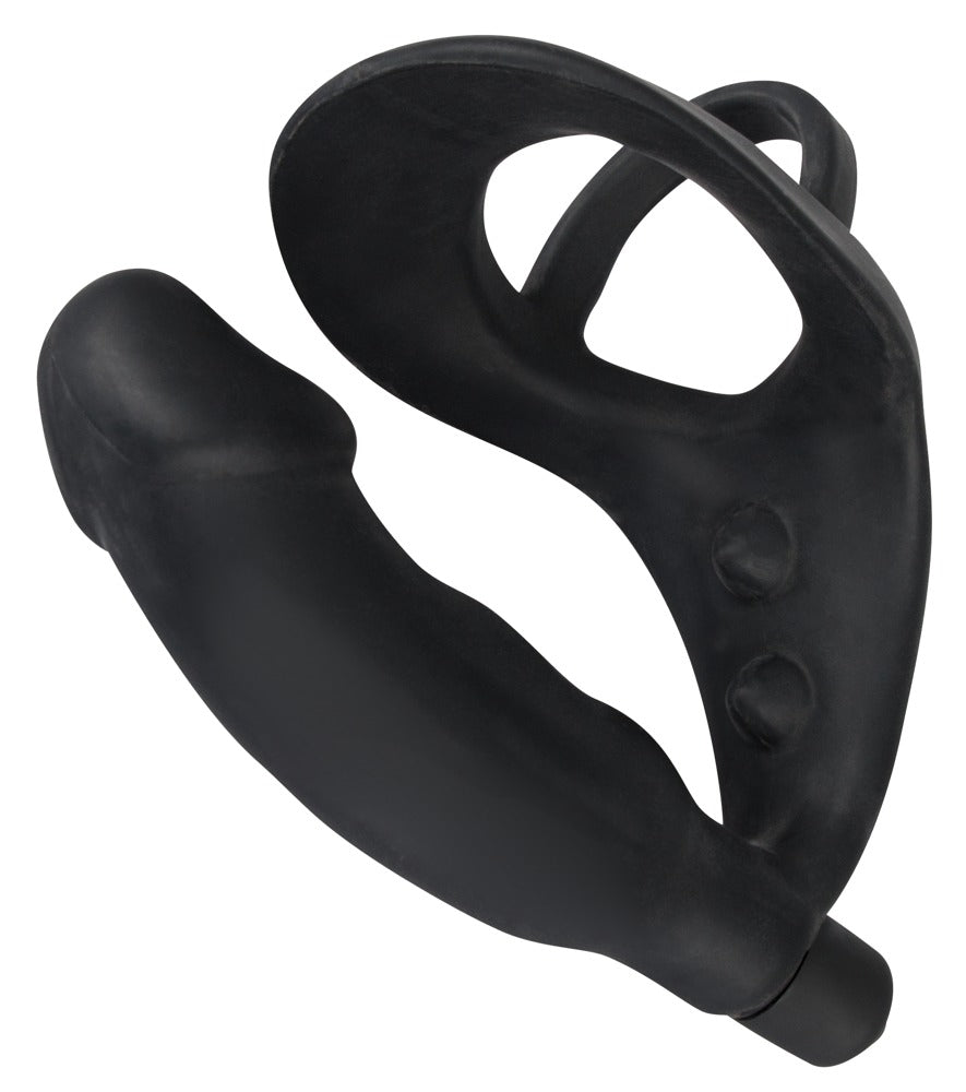 Black Velvets - Vibro-Penisring mit Plug - P-Stimulation
