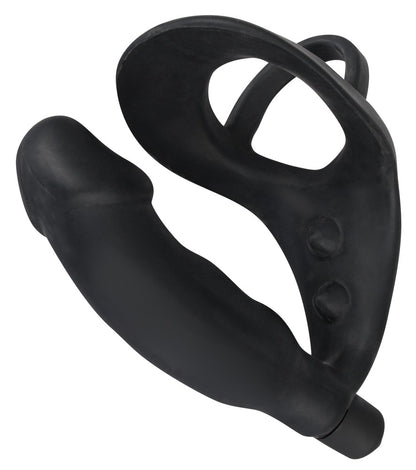 Black Velvets - Vibro-Penisring mit Plug - P-Stimulation