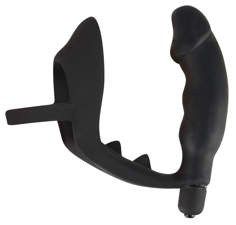 Black Velvets - Vibro-Penisring mit Plug - P-Stimulation