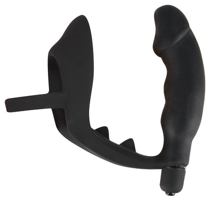 Black Velvets - Vibro-Penisring mit Plug - P-Stimulation