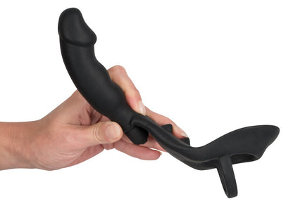 Black Velvets - Vibro-Penisring mit Plug - P-Stimulation