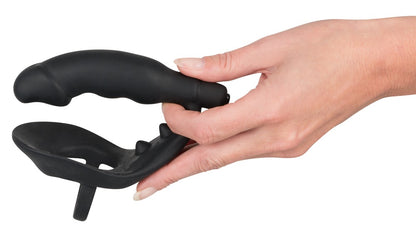 Black Velvets - Vibro-Penisring mit Plug - P-Stimulation