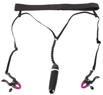 Bad Kitty - Stimulierender String mit Labienklemmen & Vibrator