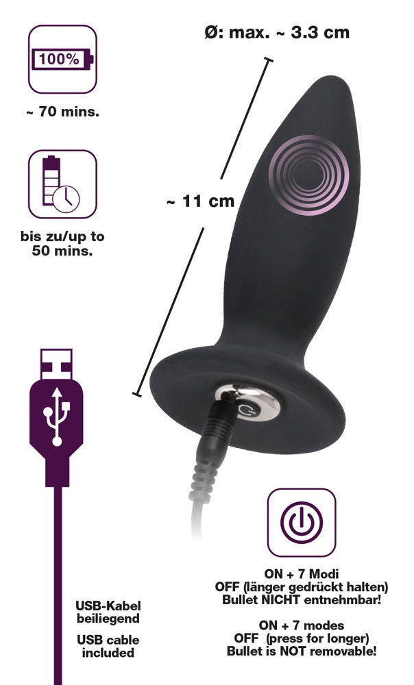 Black Velvets - Anal-Plug mit Vibration - Einsteigerfreundlich