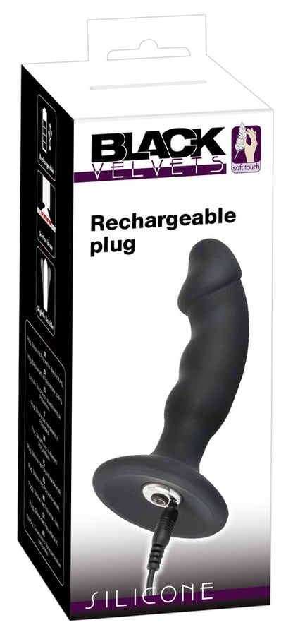 Black Velvets - Vibro-Analplug - gebogener Plug für P-/G-Punkt