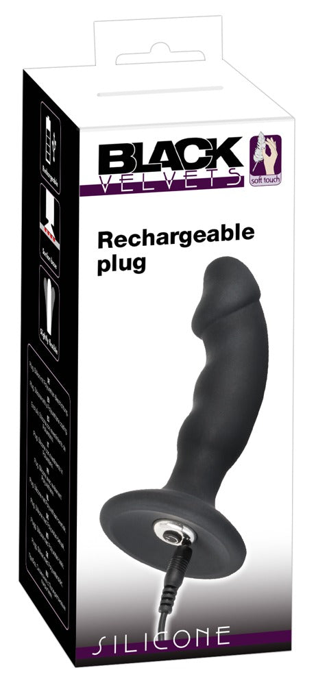 Black Velvets - Vibro-Analplug - gebogener Plug für P-/G-Punkt