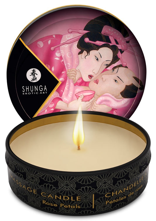 Shunga Erotic Art - Mini Caress by Candelight - Rosen-Massagekerze