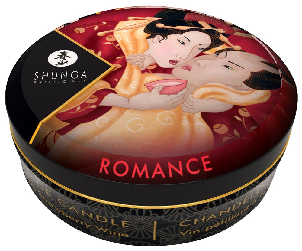 Shunga Erotic Art - Mini Caress by Candelight - Erdbeere & Cava-Massagekerze
