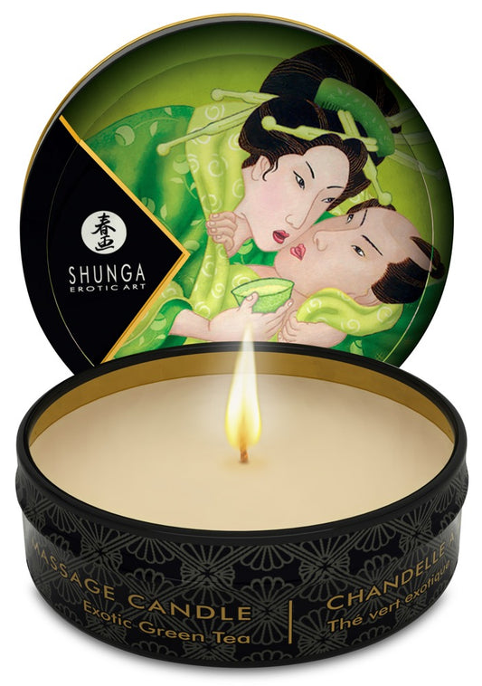 Shunga Erotic Art - Mini Caress by Candelight - Grüner Tee-Massagekerze