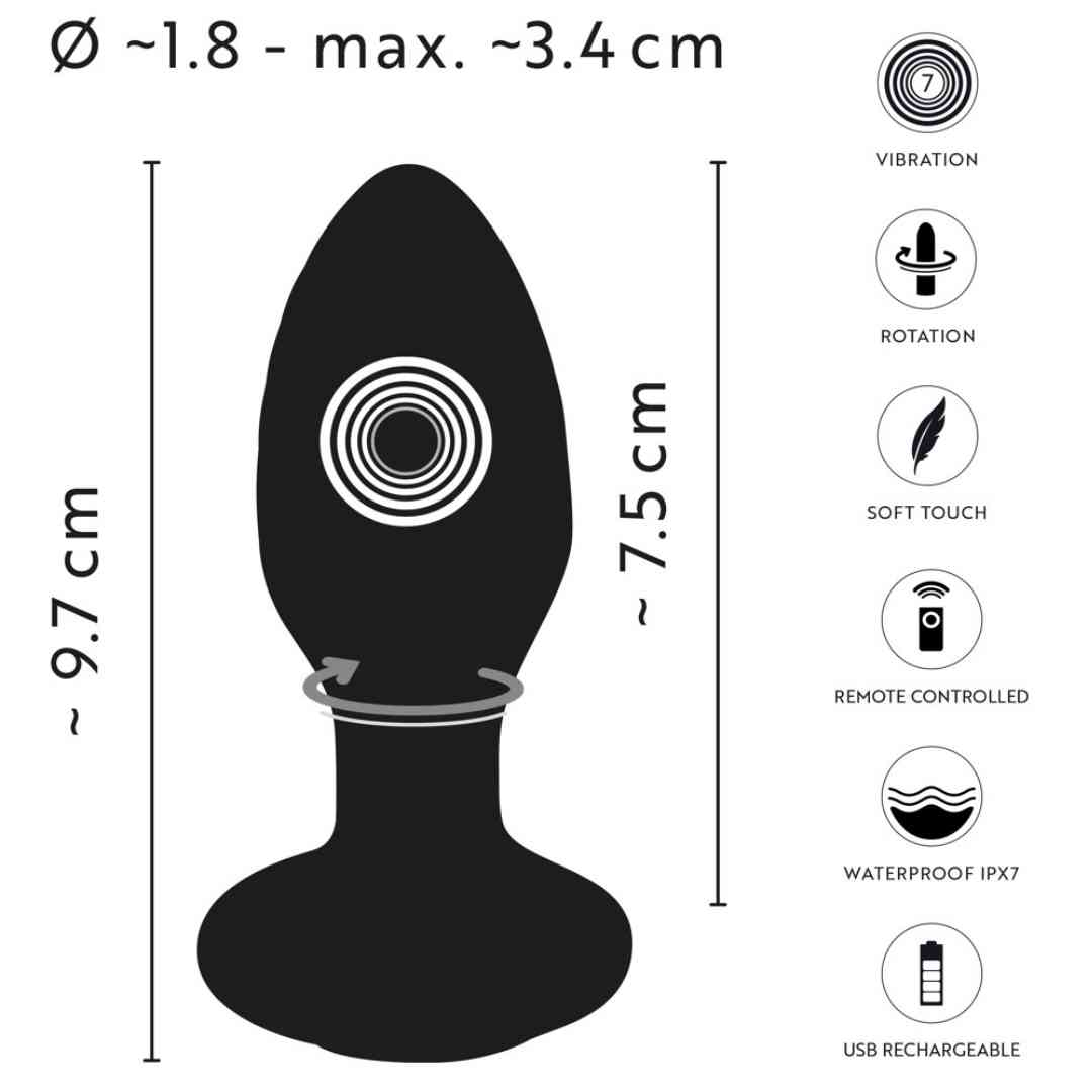 Vibro-Analplug mit Rotation