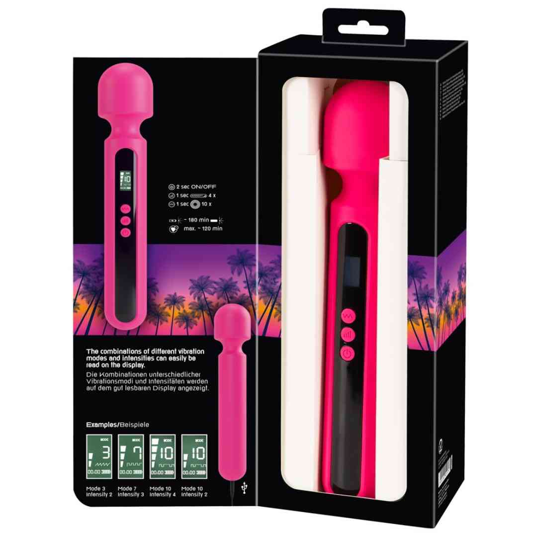 Pink Sunset Wand Vibrator; und Verpackung