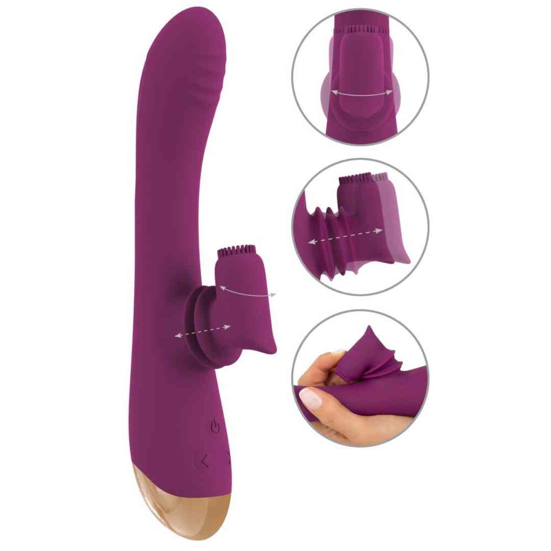  handliche 2 Function Vibrator with Moving Clitoris Tickler 