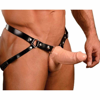 RÉEL Mann Prothese 17cm m. Leder-Harness