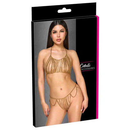 Goldfarbener Ketten-Bikini
