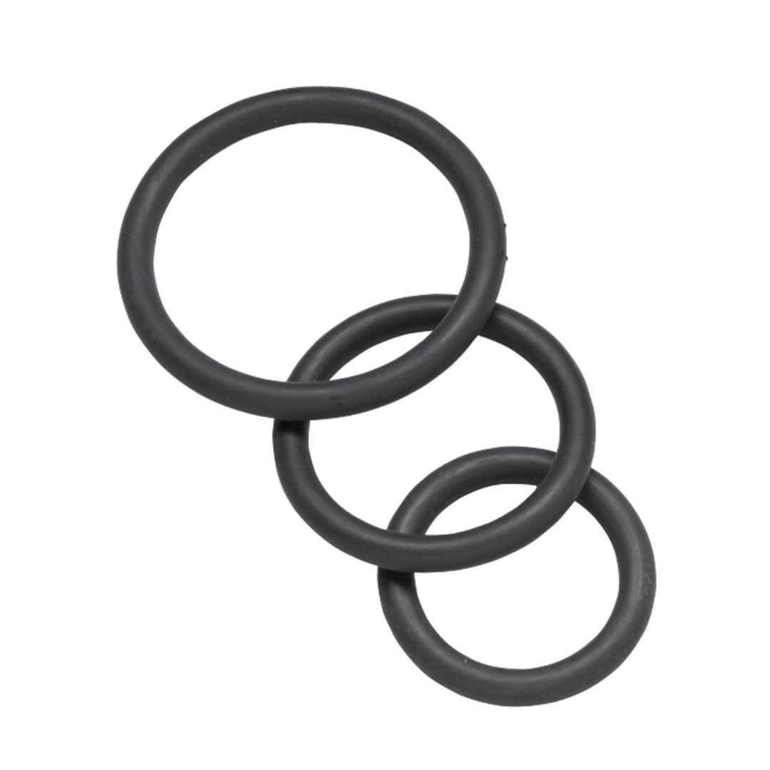 SPARTACUS Nitrile Cock Rings black (3er)