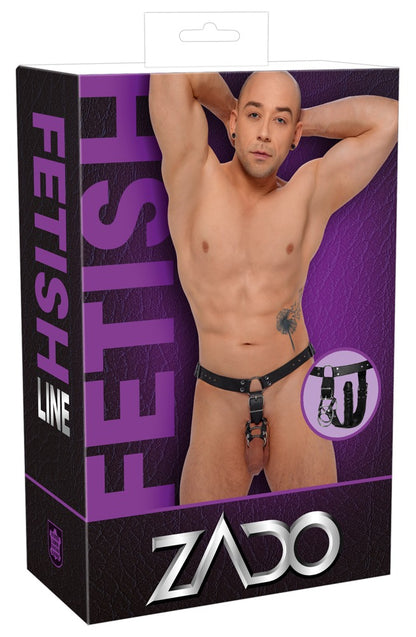 ZADO - Spalt-Leder String mit Analdildo