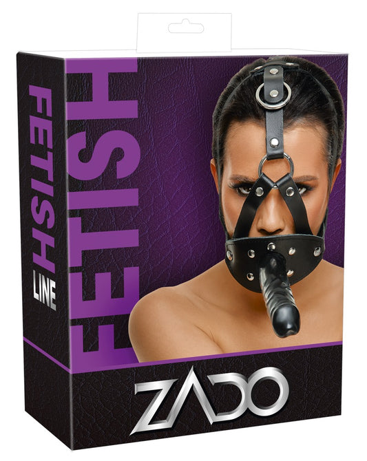 ZADO - Leder-Kopfgeschirr mit Dildo