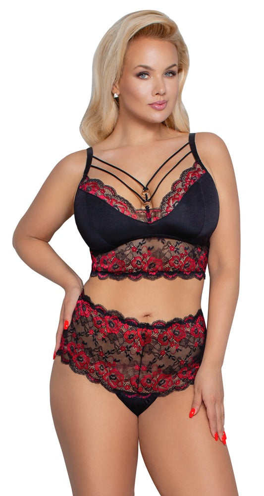 Cottelli - BH und Slip schwarz/rot