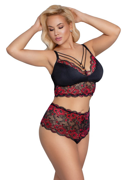 Cottelli - BH und Slip schwarz/rot