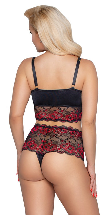 Cottelli - BH und Slip schwarz/rot