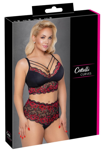 Cottelli - BH und Slip schwarz/rot