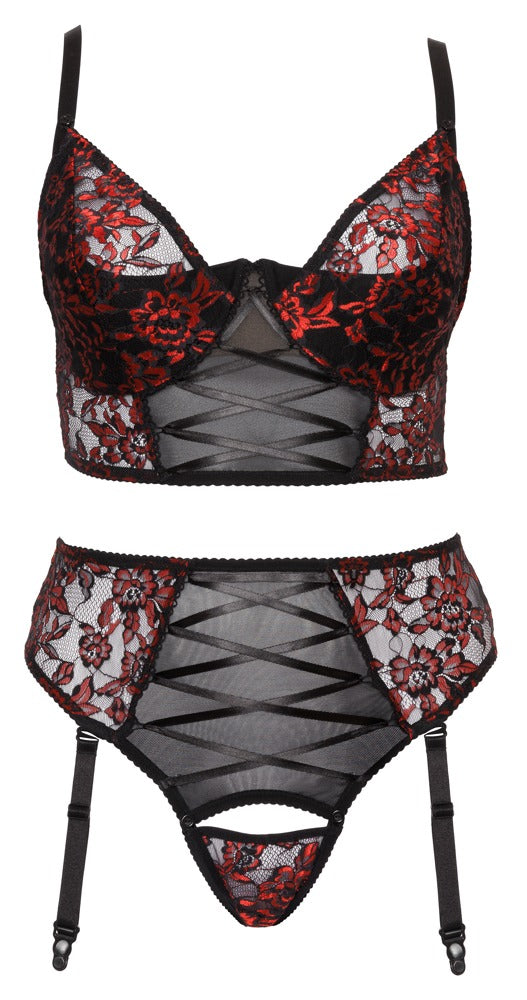 Cottelli - BH Set schwarz/rot