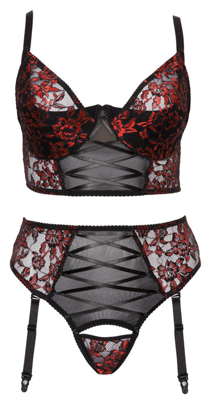 Cottelli - BH Set schwarz/rot