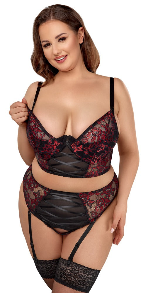Cottelli - BH Set schwarz/rot