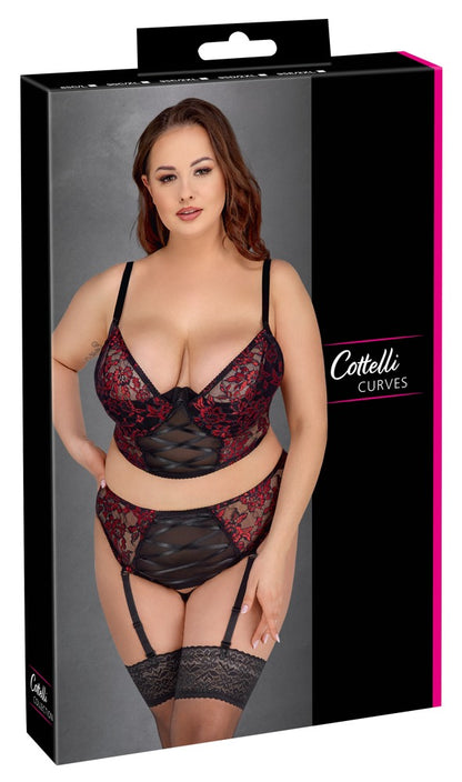 Cottelli - BH Set schwarz/rot
