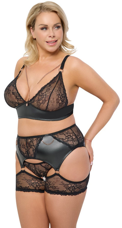 Cottelli - Spitzen-Set mit Soft-BH und Slip ouvert
