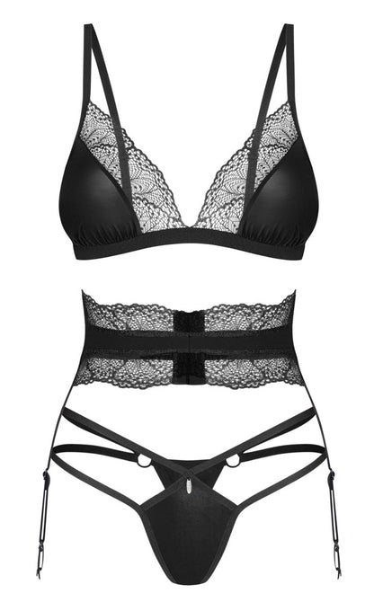 Obsessive - Set Lobellis - BH, Riostring und Strapsgürtel im Set