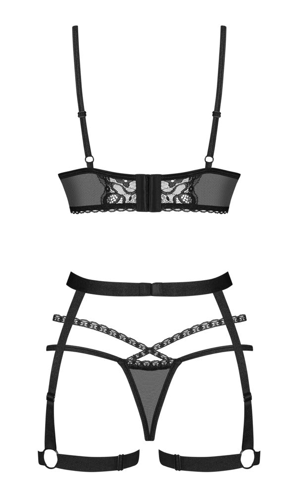 Obsessive - Set Blomentis 2 - Soft-BH, Straps-Harness und String im Set
