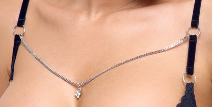 Cottelli - Longline-Hebe, Strapsgürtel & String ouvert im Set