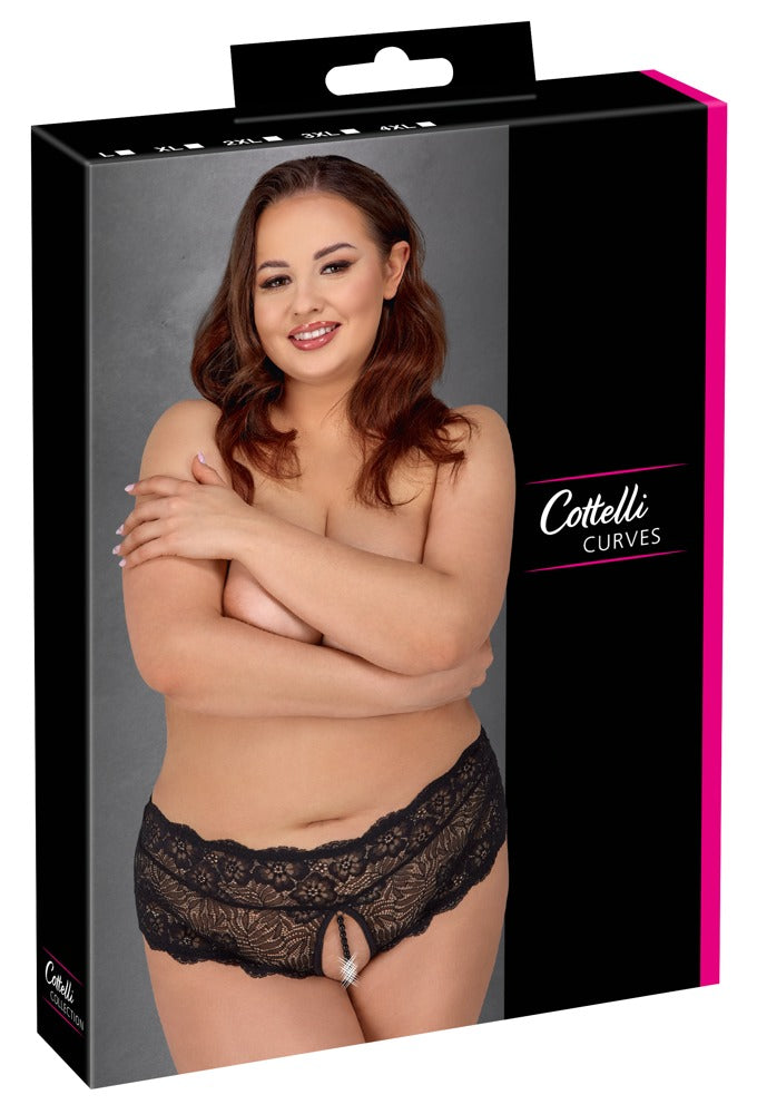 Cottelli - Slip ouvert aus feiner floraler Spitze
