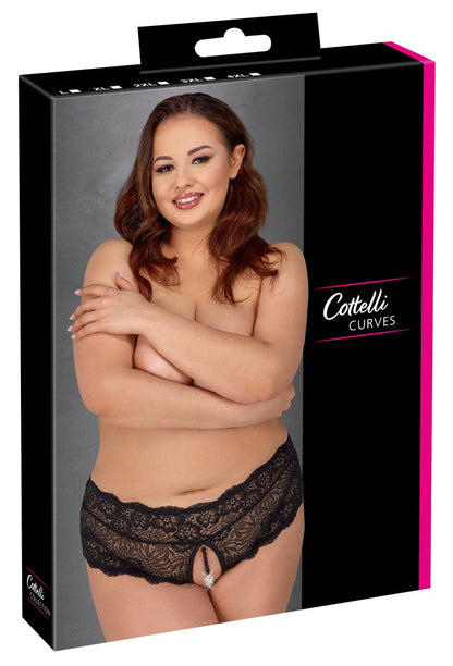 Cottelli - Slip ouvert aus feiner floraler Spitze