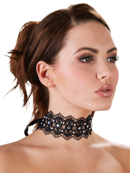 Cottelli - Stickereihalsband mit Strass