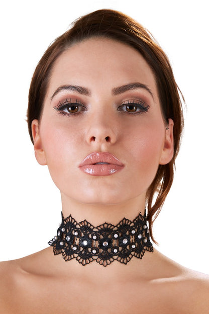 Cottelli - Stickereihalsband mit Strass