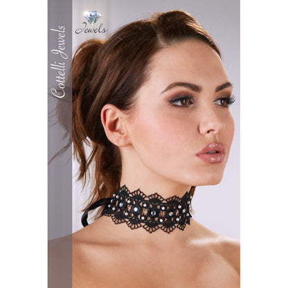 Cottelli - Stickereihalsband mit Strass