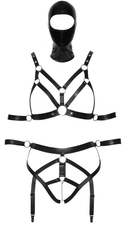 Bad Kitty - Riemen-Set mit Fesseln & Kopfmaske