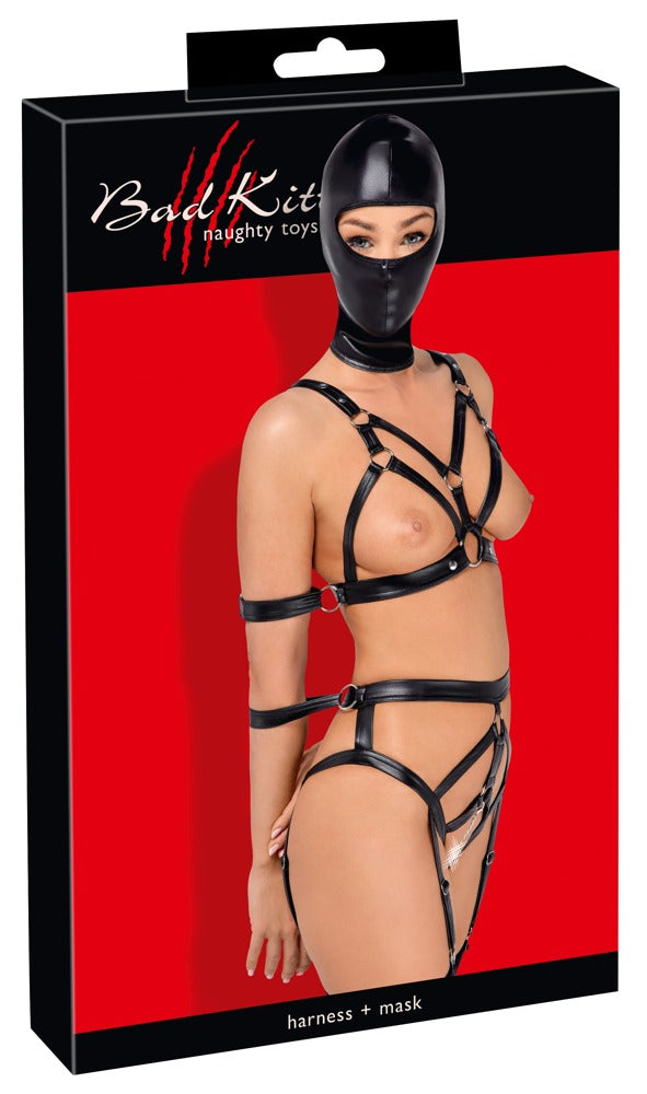 Bad Kitty - Riemen-Set mit Fesseln & Kopfmaske