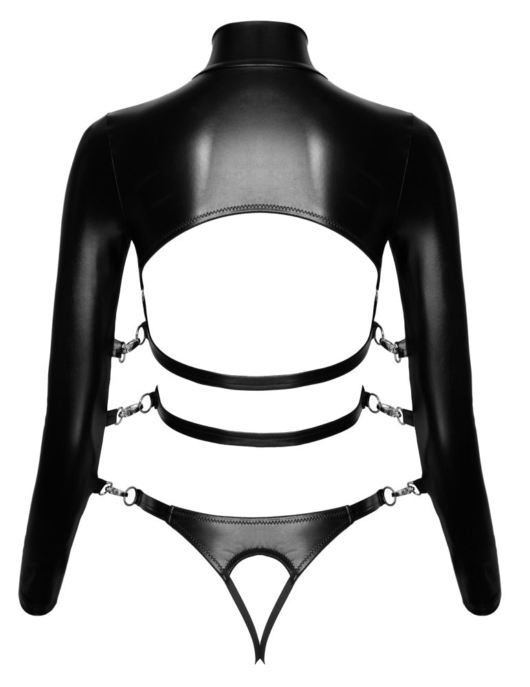 Bad Kitty - Mattlook-Set mit offenem Shirt & Ouvert-String