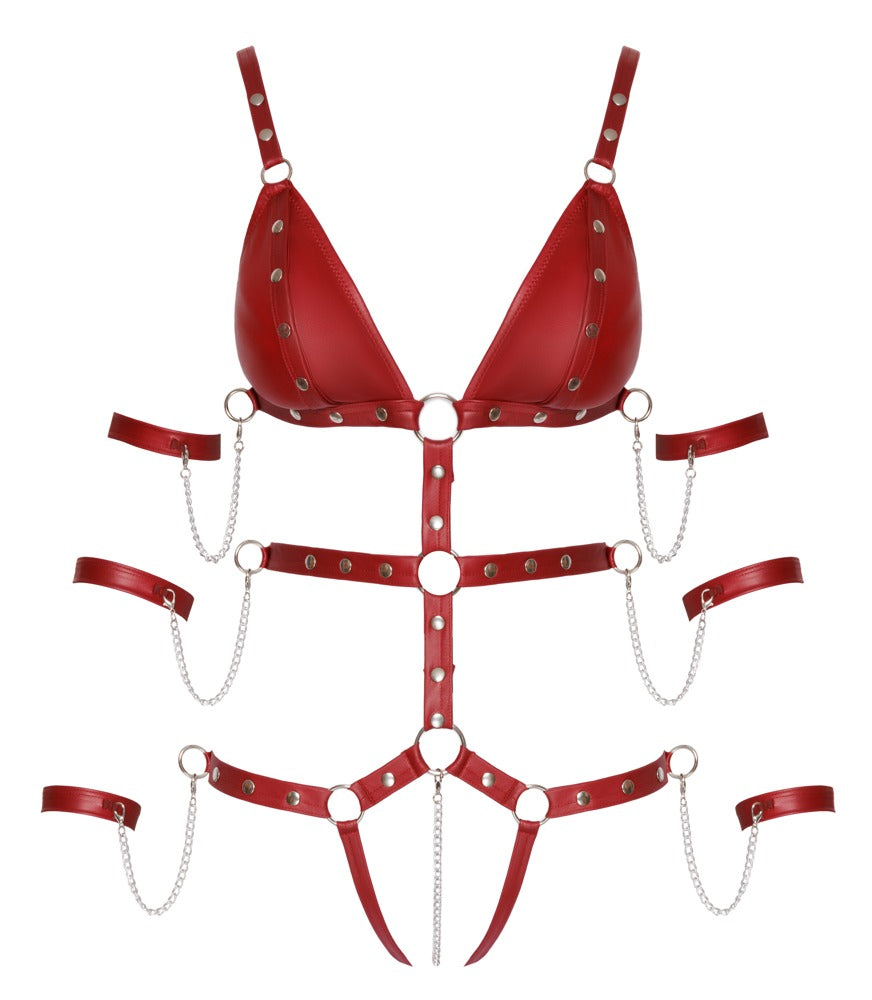 Bad Kitty - Mattlook-Bondage-Body mit Öffnungscups & Fesselriemen