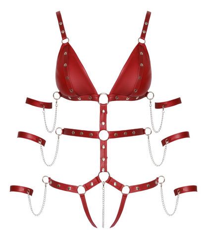 Bad Kitty - Mattlook-Bondage-Body mit Öffnungscups & Fesselriemen