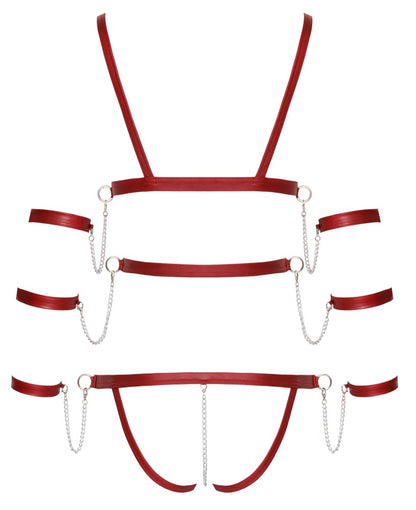 Bad Kitty - Mattlook-Bondage-Body mit Öffnungscups & Fesselriemen