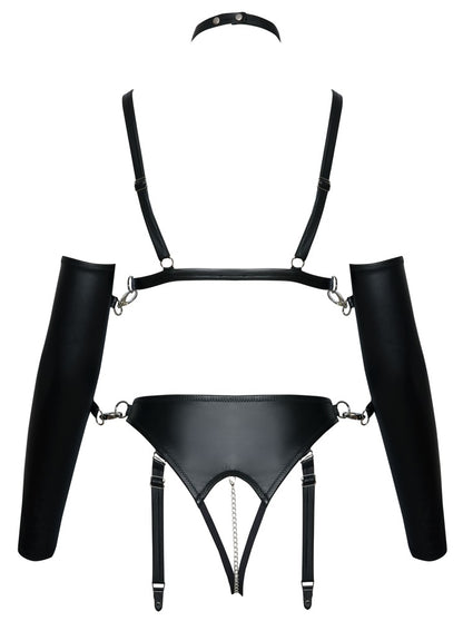 Bad Kitty - Bondage-Set im Mattlook mit offenem BH, Slip & Fesseln