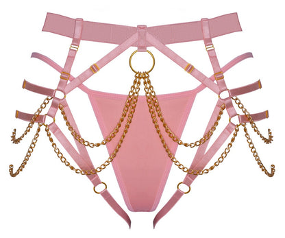 Bad Kitty - Harness-String - schimmernder Riemenstring mit Mini-String