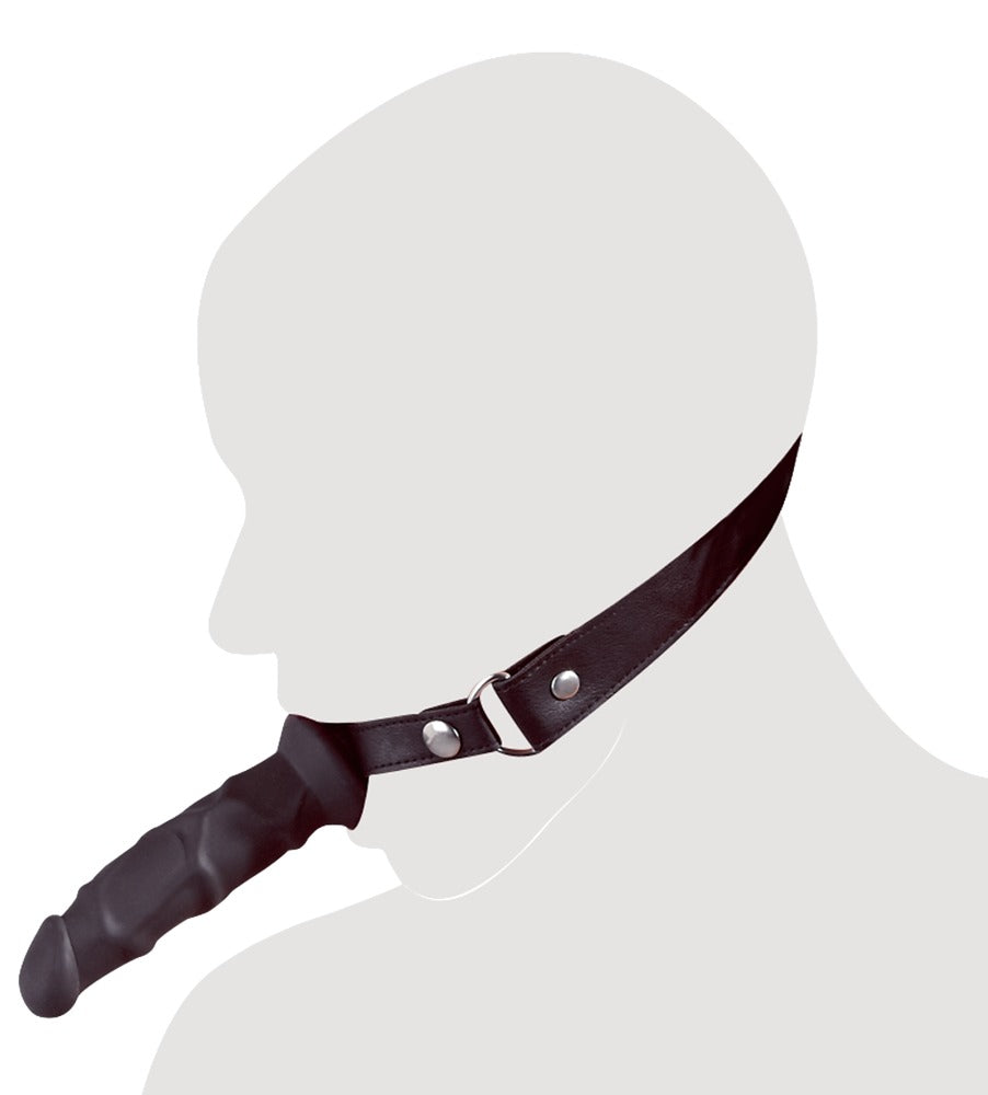 fetish Collection - Knebel mit Dildo aus Lederimitat