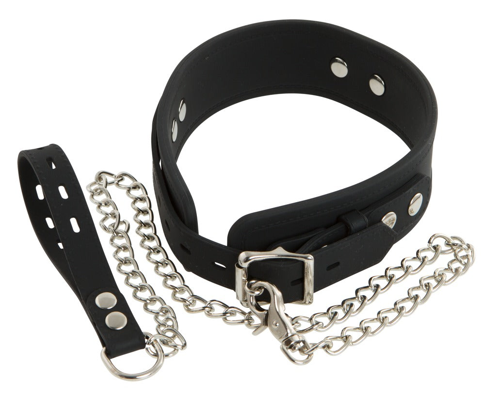 Bad Kitty - Silikon-Halsband mit verstellbaren Riemen & Leine