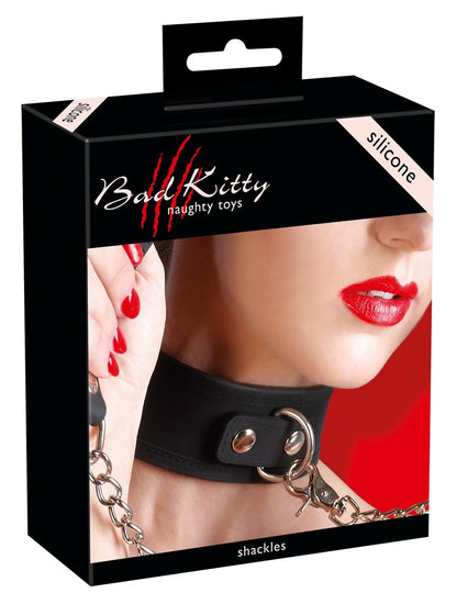 Bad Kitty - Silikon-Halsband mit verstellbaren Riemen & Leine